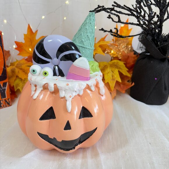 Other - Jack-o-Lantern Figure Summerween Pastel Candy Ice Cream 9 inch Halloween NEW